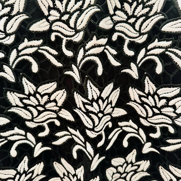 BCBGMAXAZRIA Sascha Black and White Floral Lace Embroidered Pencil Skirt, XS - Picture 3 of 11